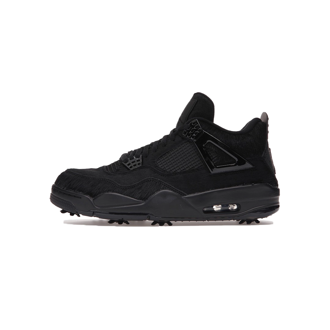 JORDAN 4 RETRO GOLF BLACK CAT PONY HAIR