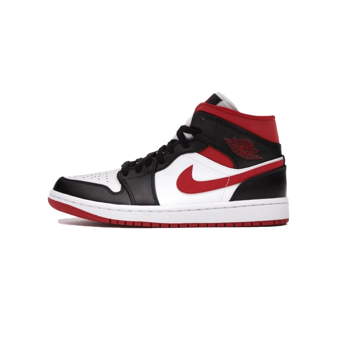 JORDAN 1 MID GYM RED BLACK WHITE