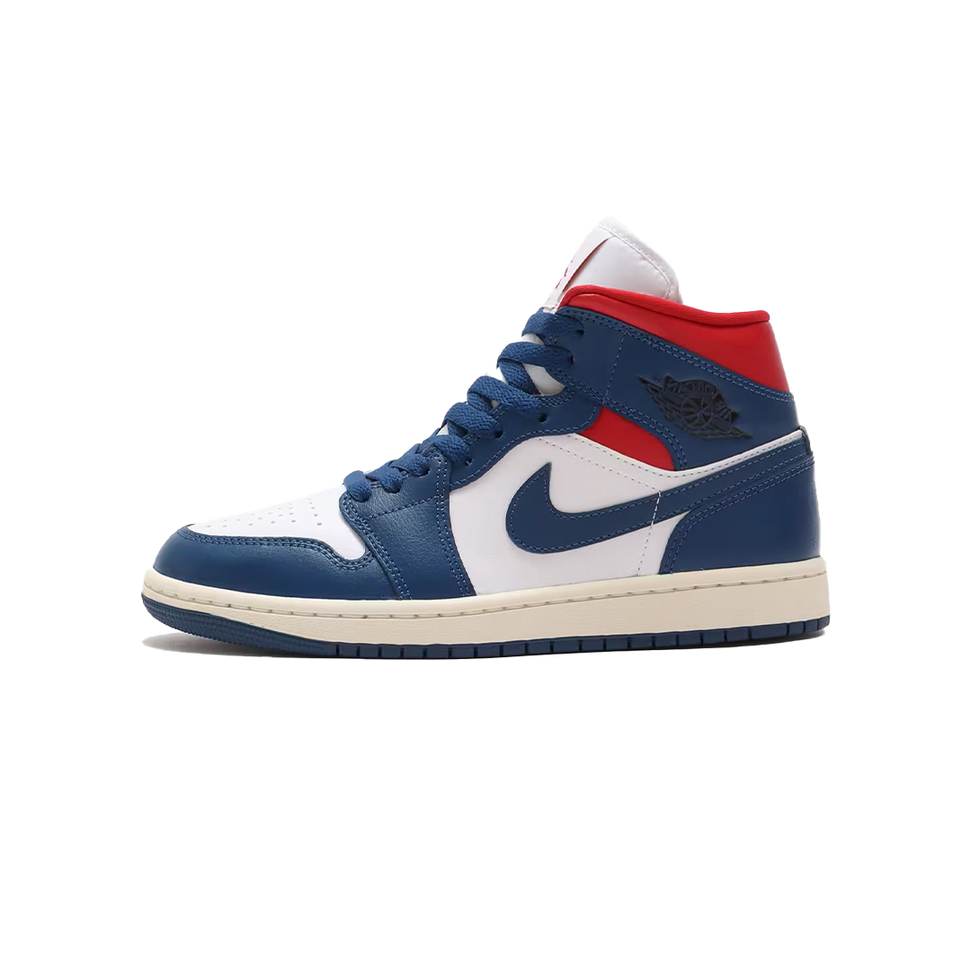 Jordan 1 Mid French Blue Gym Red (W)
