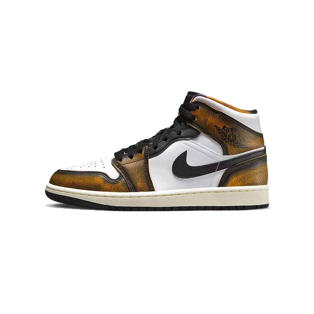 Jordan 1 Mid SE Orange Wear Away