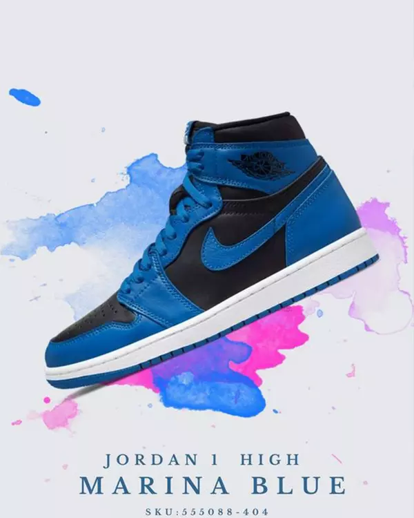 JORDAN 1 RETRO HIGH OG DARK MARINA BLUE