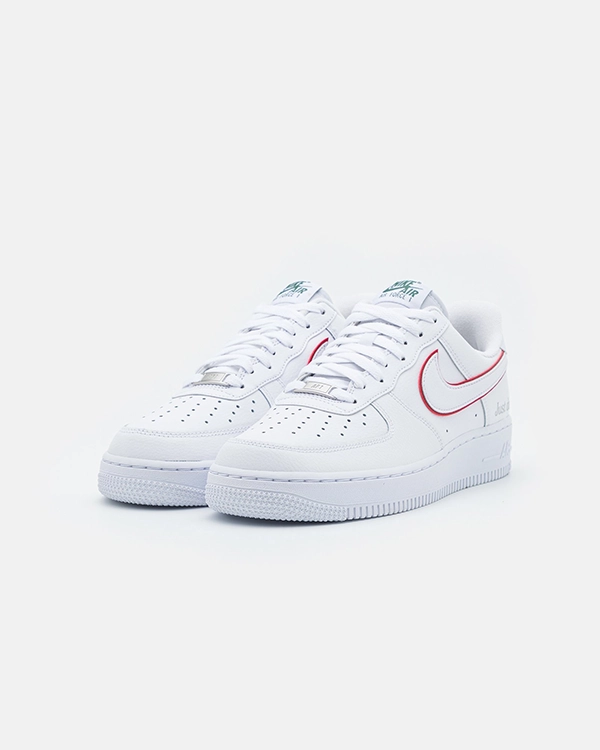 Nike Air Force 1 Low Just Do It White Noble Green Metallic Silver University Red