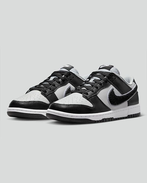 Nike Dunk Low Chenille Swoosh Black Grey