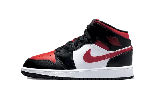 Jordan 1 Mid White Black Red (2022)