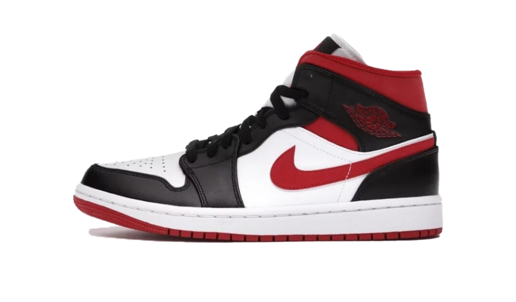 JORDAN 1 MID GYM RED BLACK WHITE