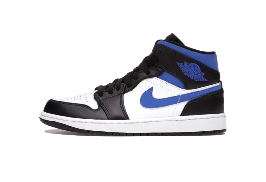 JORDAN 1 MID WHITE BLACK RACER BLUE