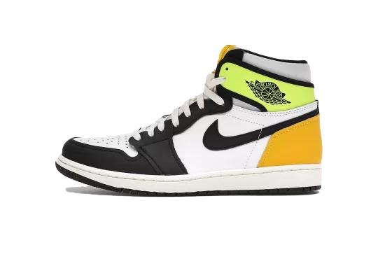 JORDAN 1 RETRO HIGH WHITE BLACK VOLT UNIVERSITY GOLD