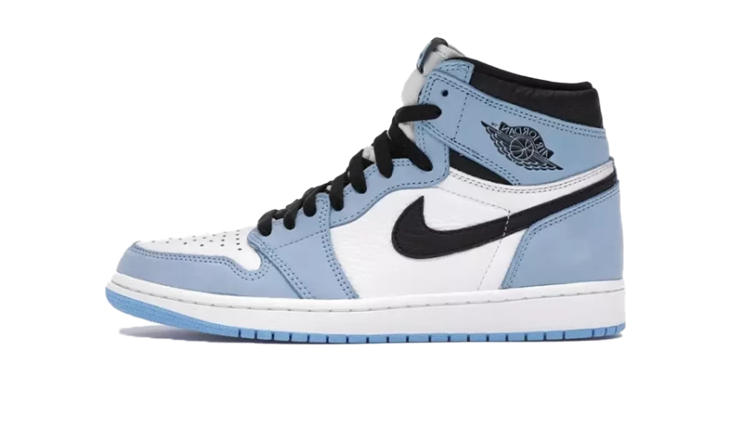 JORDAN 1 RETRO HIGH WHITE UNIVERSITY BLUE BLACK