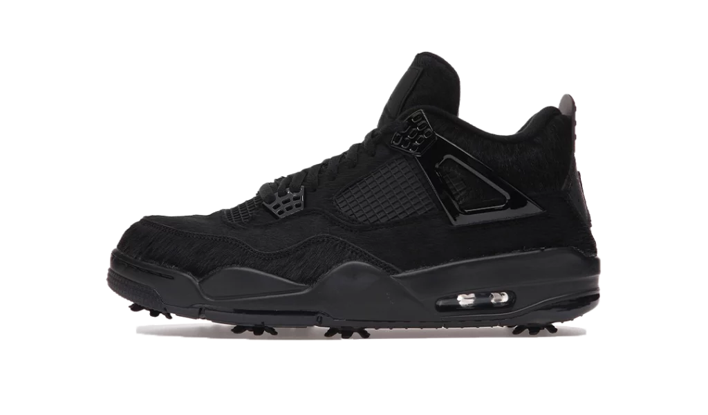 JORDAN 4 RETRO GOLF BLACK CAT PONY HAIR