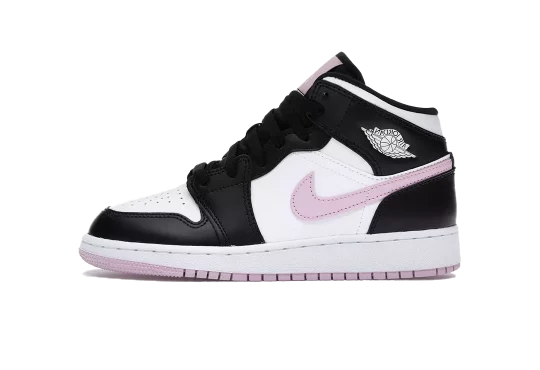 Jordan 1 Mid White Black Light Arctic Pink (GS)