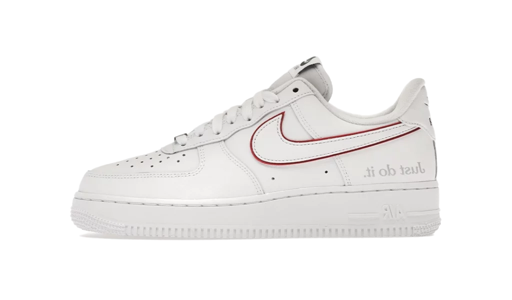 Nike Air Force 1 Low Just Do It White Noble Green Metallic Silver University Red