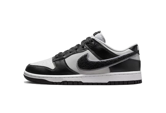 Nike Dunk Low Chenille Swoosh Black Grey